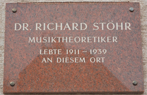 Richard Stöhr : plaque commémorative